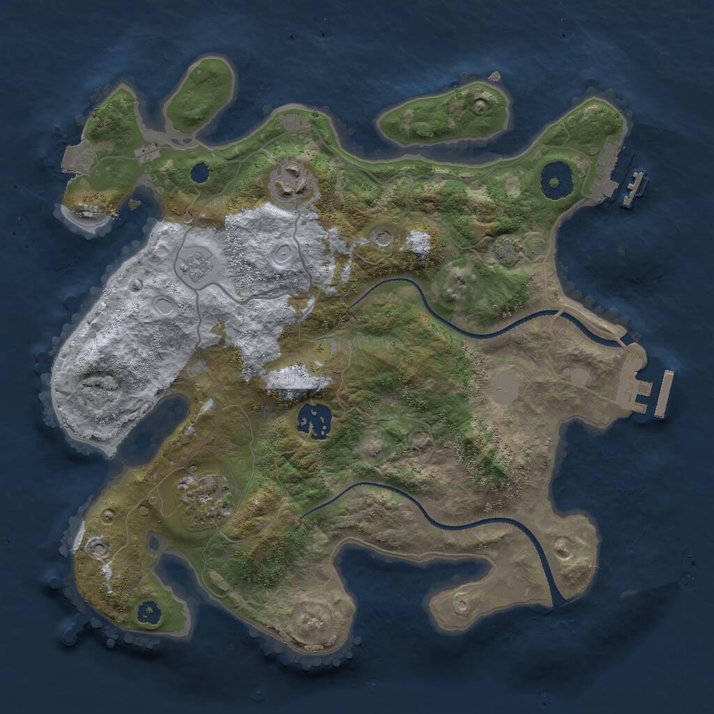 Rust Map: Procedural Map, Size: 3000, Seed: 7882, 9 Monuments