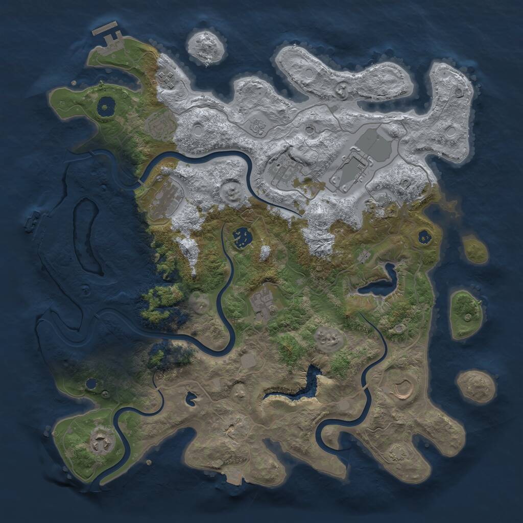 Rust Map: Procedural Map, Size: 4000, Seed: 43540508, 16 Monuments