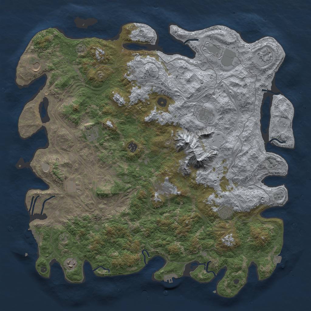 Rust Map: Procedural Map, Size: 5000, Seed: 1997992880, 19 Monuments