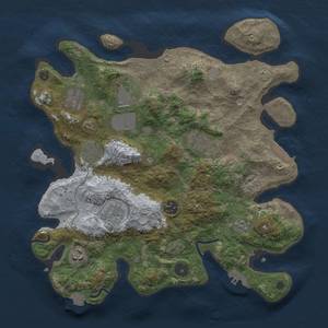 Thumbnail Rust Map: Procedural Map, Size: 3500, Seed: 13541624, 16 Monuments