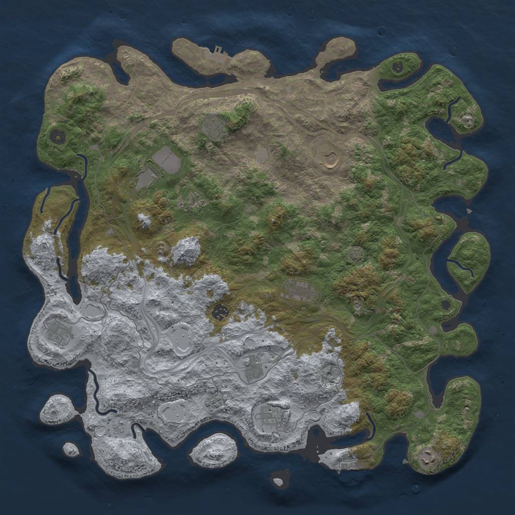 Rust Map: Procedural Map, Size: 4800, Seed: 861193711, 19 Monuments
