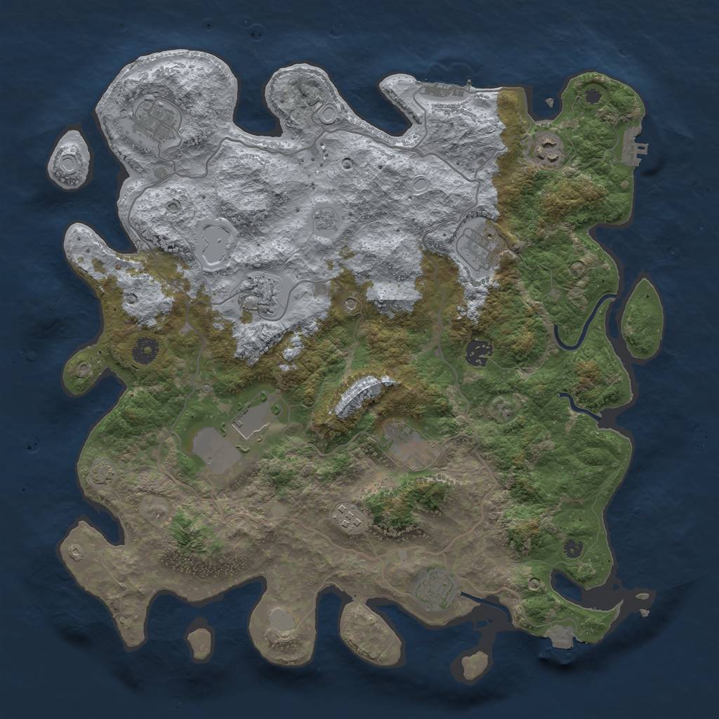 Rust Map: Procedural Map, Size: 4000, Seed: 11218, 17 Monuments