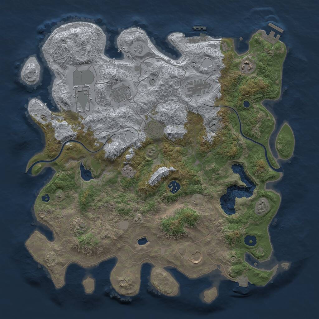 Rust Map: Procedural Map, Size: 4000, Seed: 11218, 15 Monuments