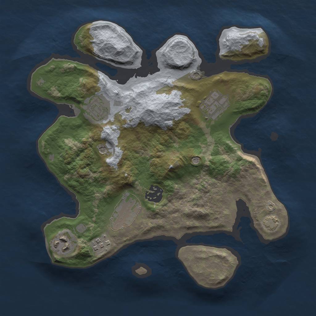 Rust Map: Barren, Size: 2700, Seed: 34535345, 10 Monuments