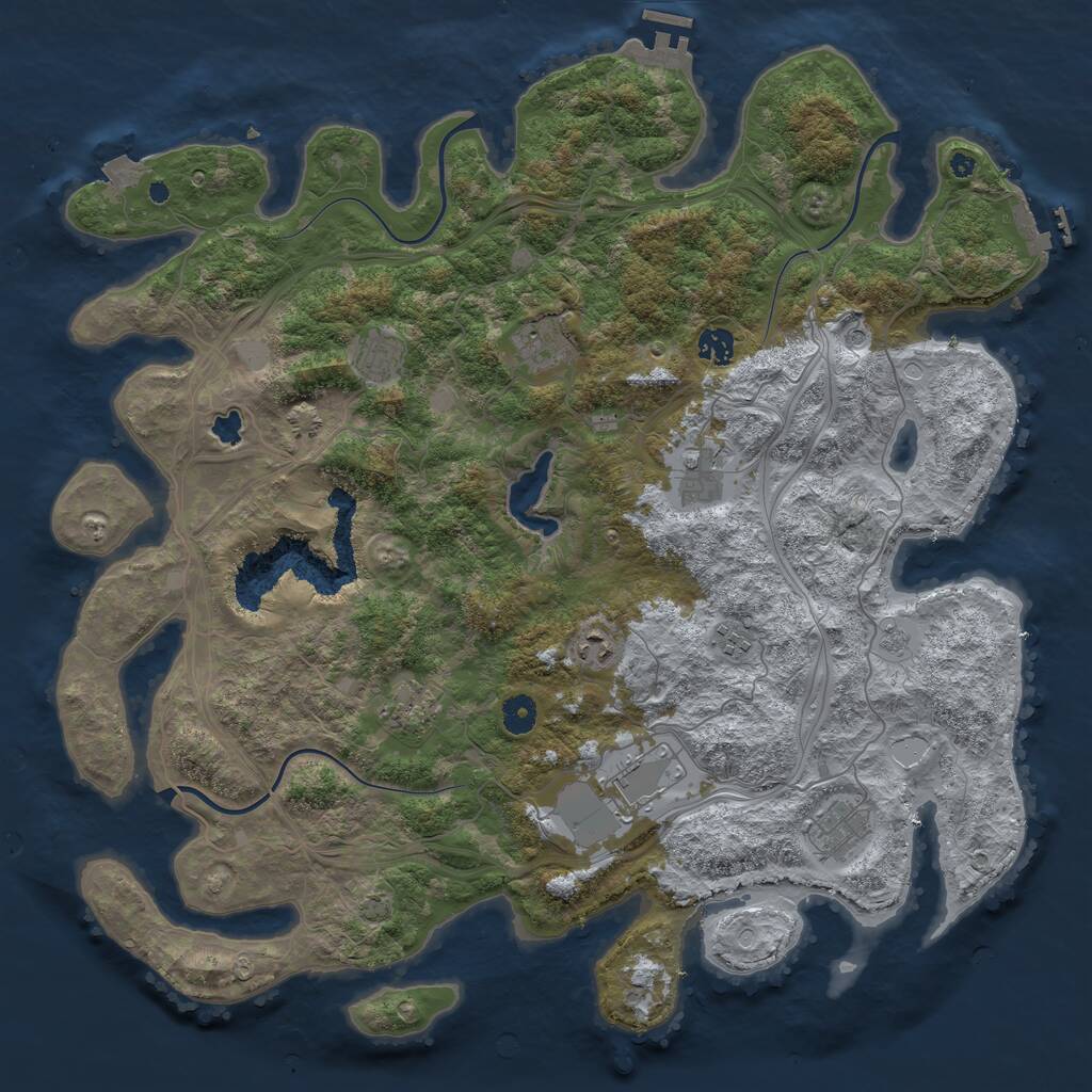 Rust Map: Procedural Map, Size: 4400, Seed: 4721, 15 Monuments