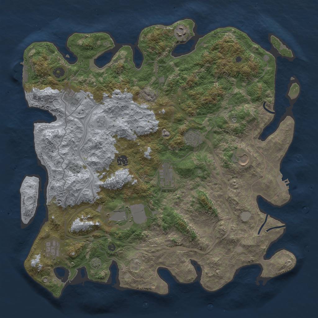 Rust Map: Procedural Map, Size: 4250, Seed: 18080, 17 Monuments