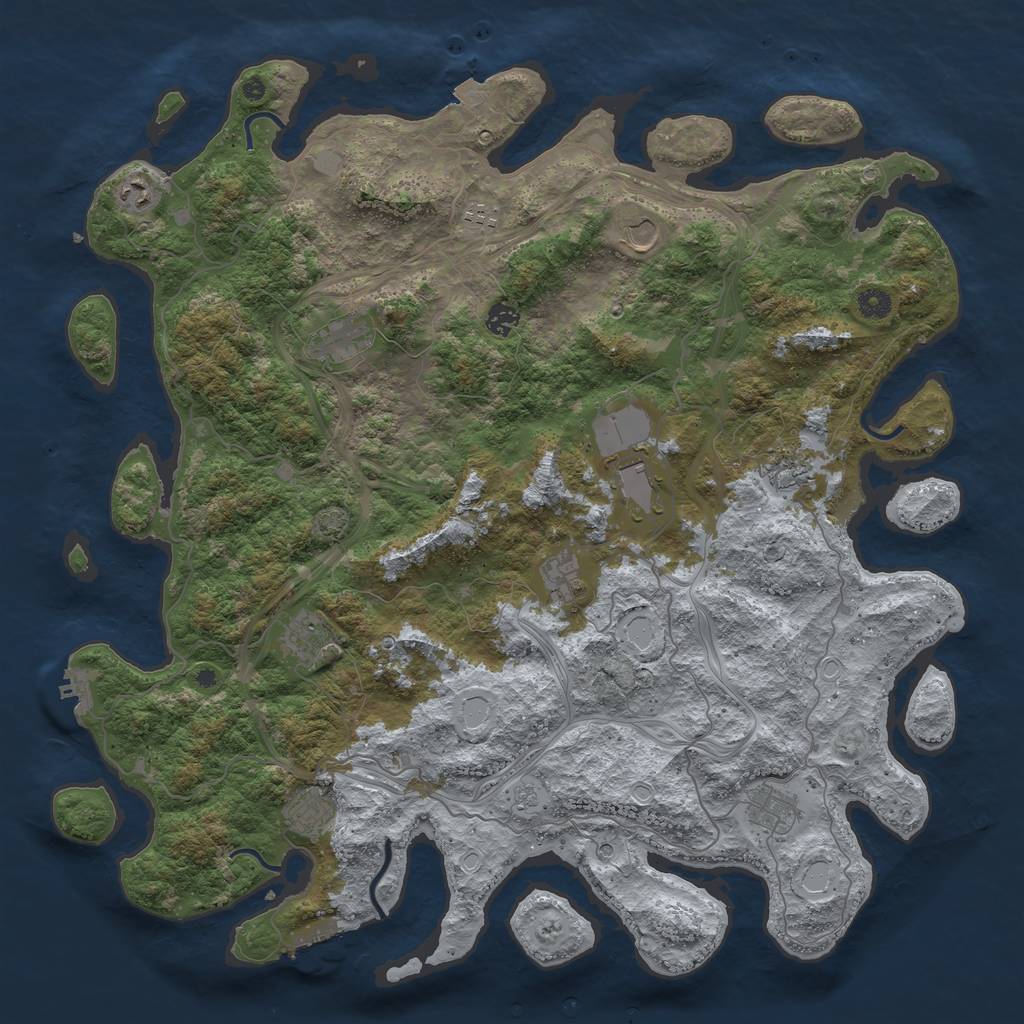 Rust Map: Procedural Map, Size: 4700, Seed: 145476, 19 Monuments