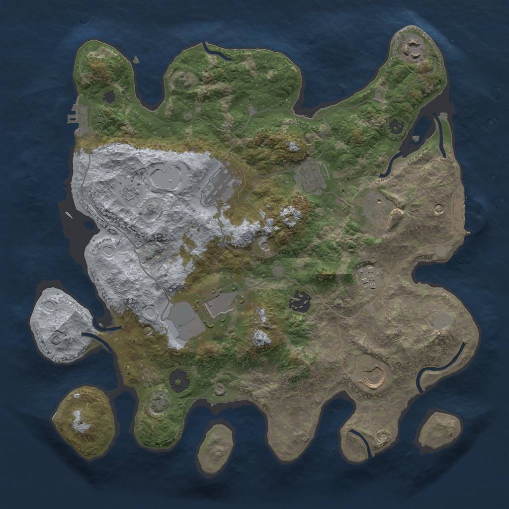 Rust Map: Procedural Map, Size: 3500, Seed: 2134032112, 16 Monuments