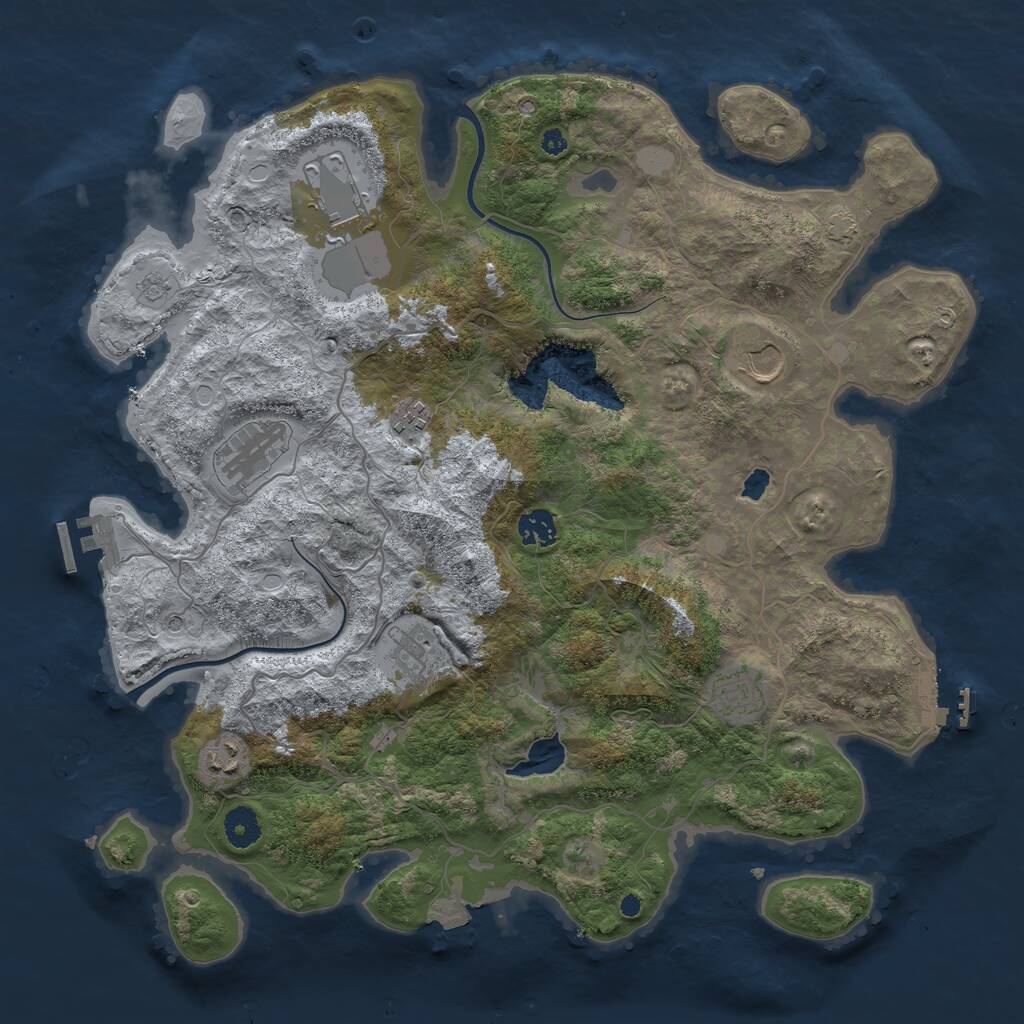 Rust Map: Procedural Map, Size: 4000, Seed: 1102732677, 14 Monuments