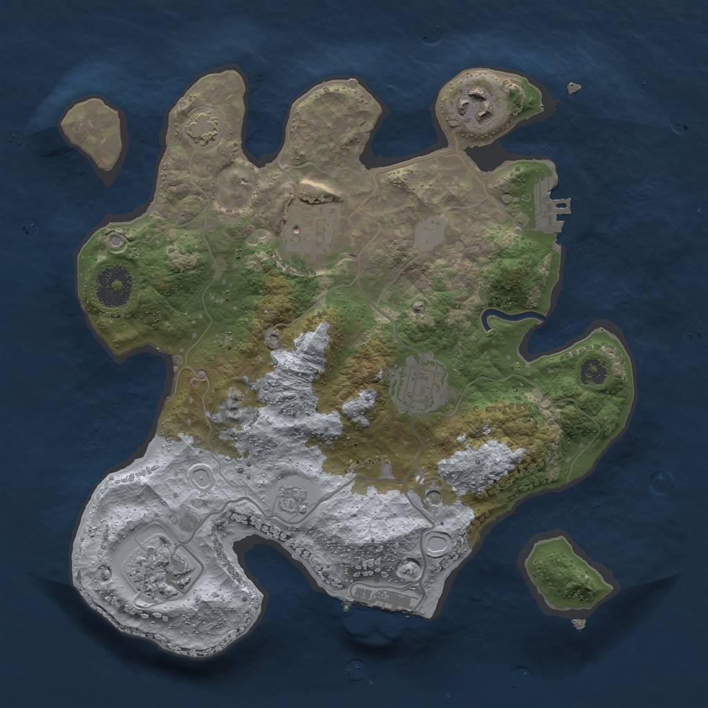 Rust Map: Procedural Map, Size: 2740, Seed: 2147483647, 12 Monuments