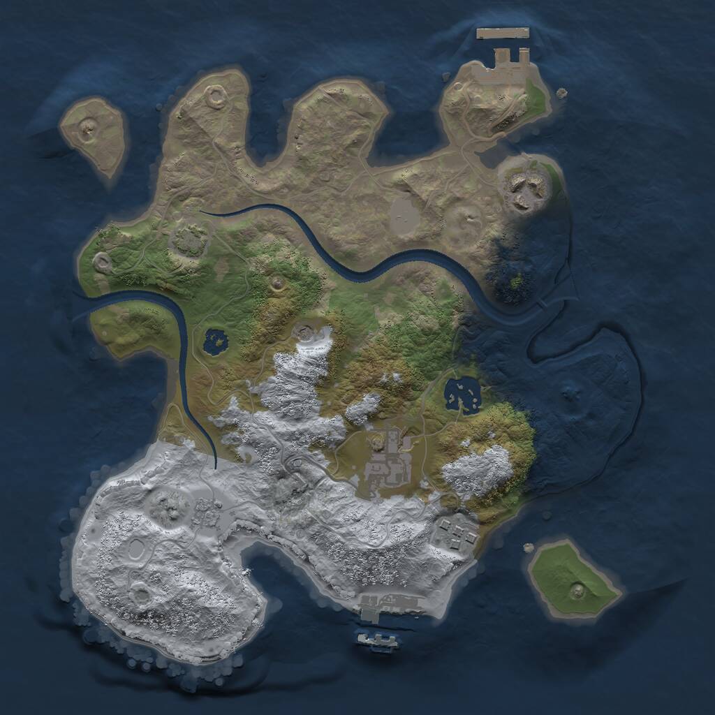 Rust Map: Procedural Map, Size: 2740, Seed: 2147483647, 10 Monuments