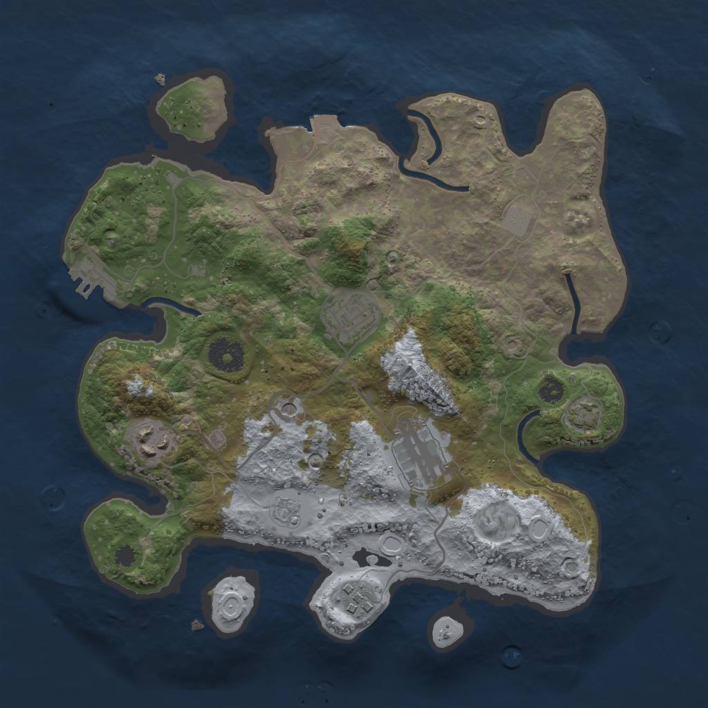 Rust Map: Procedural Map, Size: 3000, Seed: 1623358, 11 Monuments
