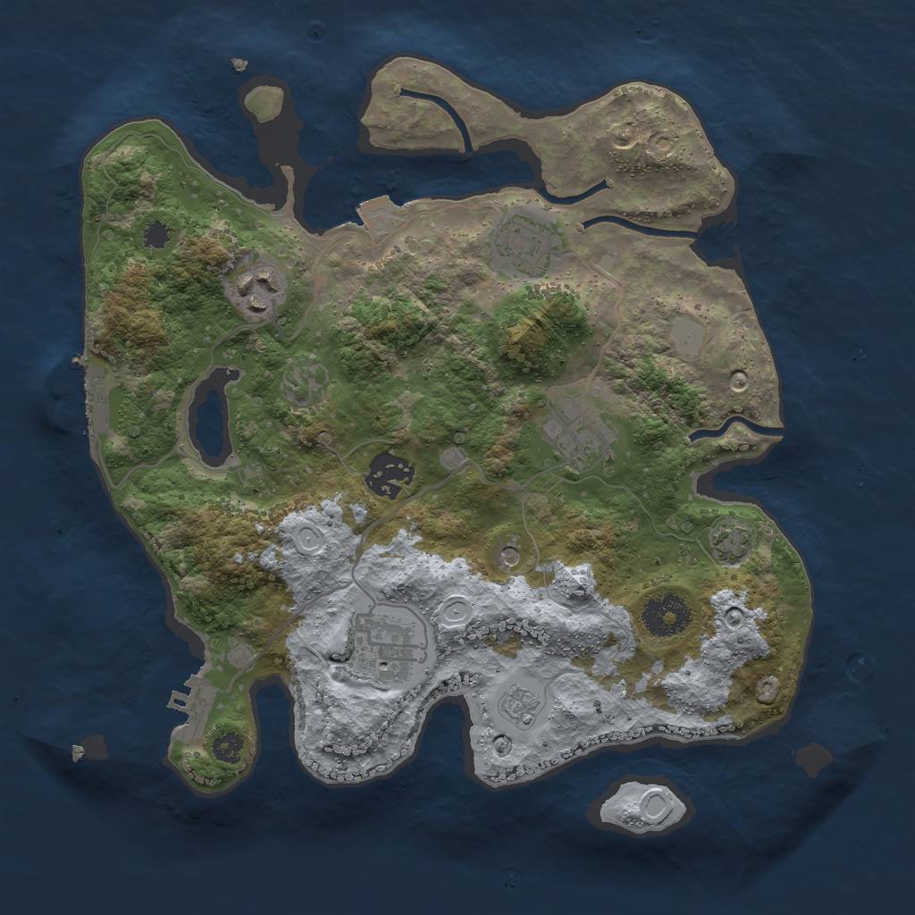 Rust Map: Procedural Map, Size: 3000, Seed: 1579437187, 13 Monuments