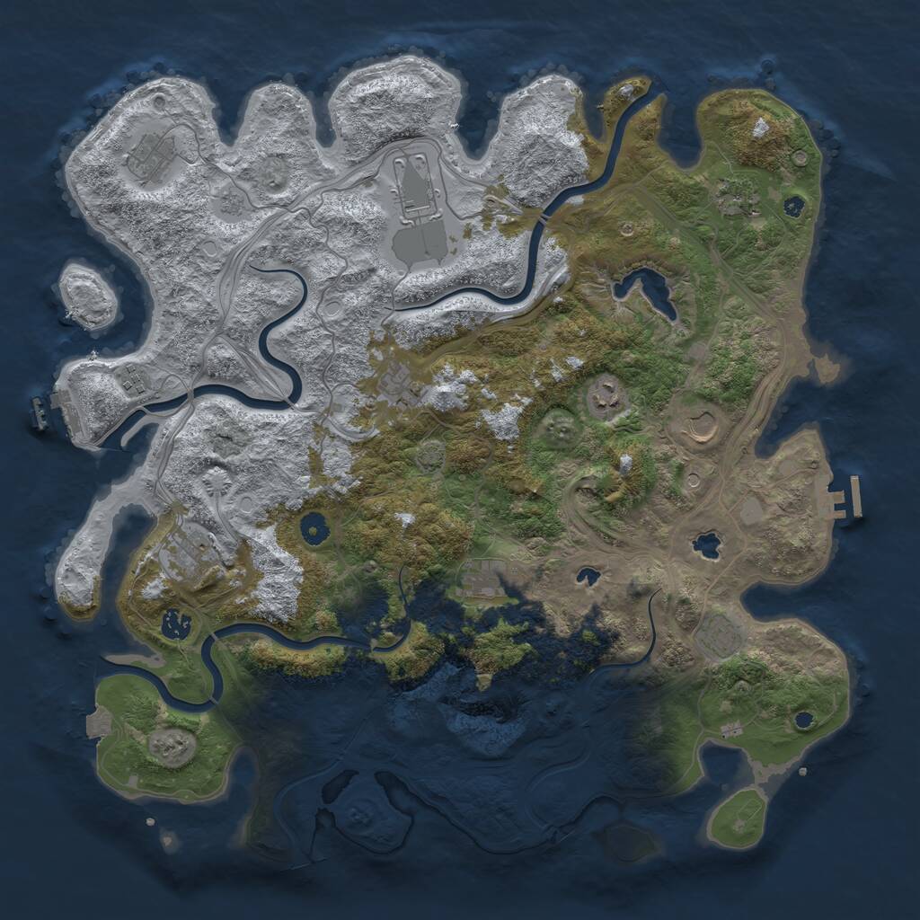 Rust Map: Procedural Map, Size: 4500, Seed: 6509980, 17 Monuments