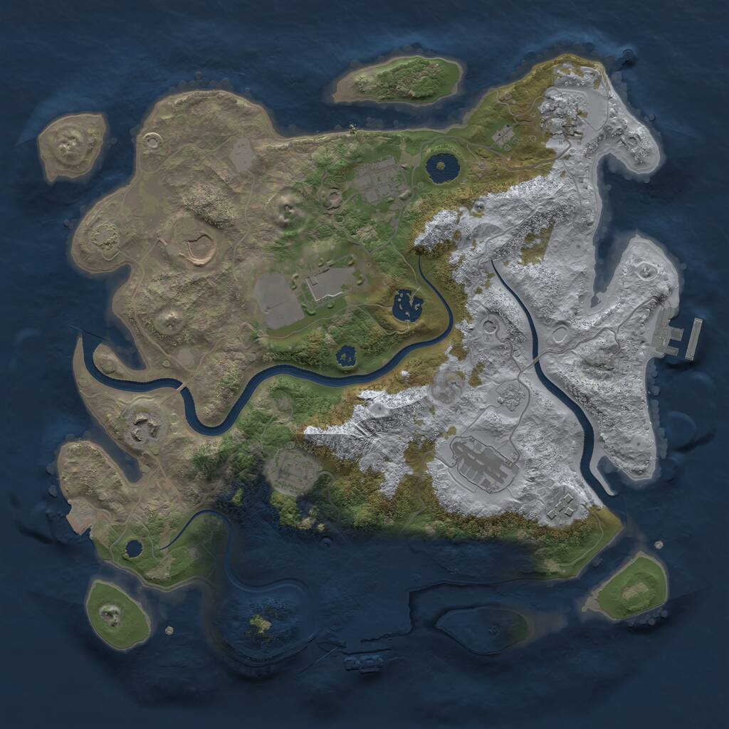 Rust Map: Procedural Map, Size: 3500, Seed: 373075910, 15 Monuments