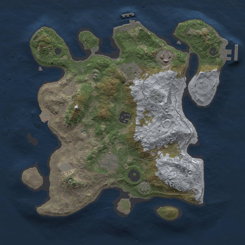 Rust Map: Procedural Map, Size: 3000, Seed: 1489564157, 13 Monuments