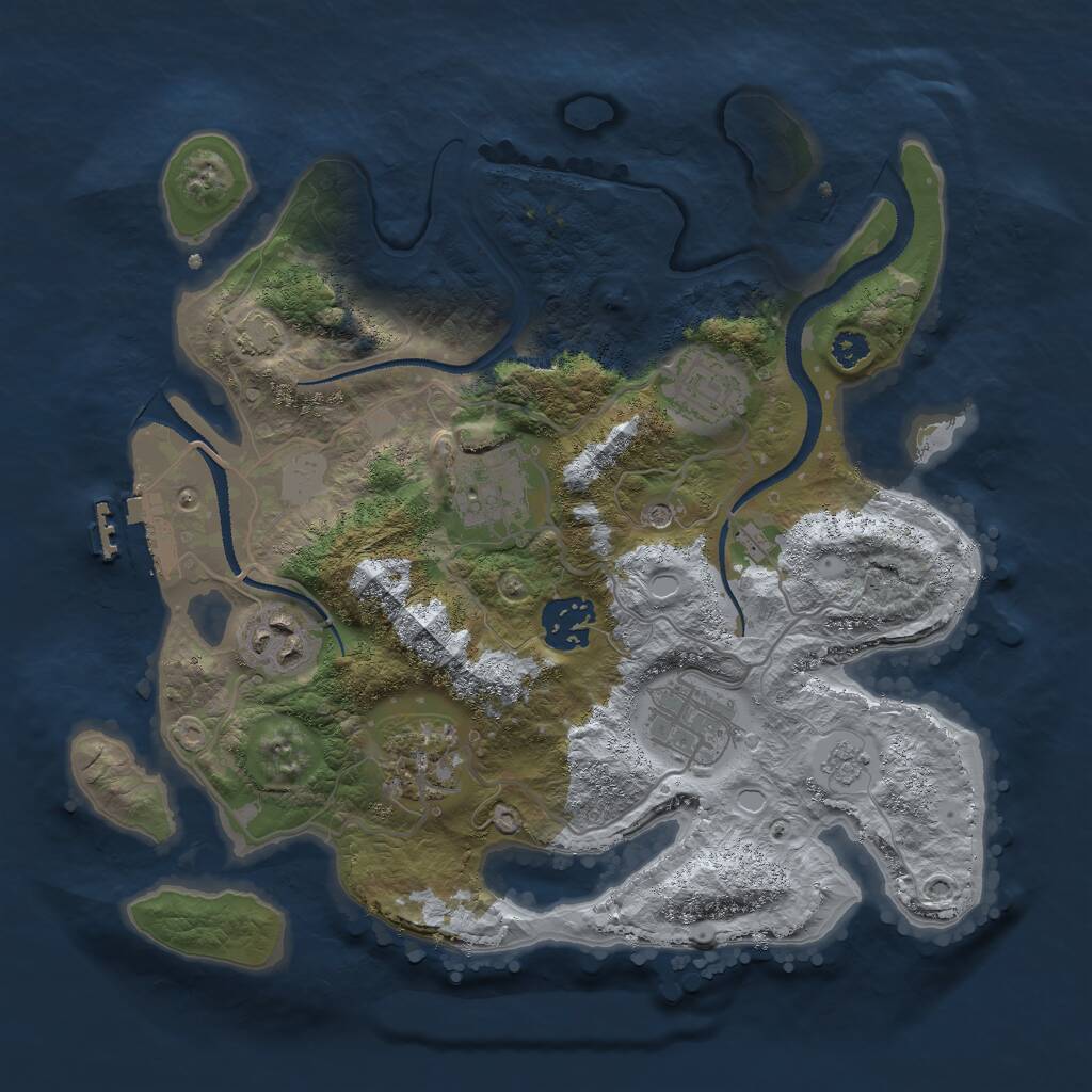 Rust Map: Procedural Map, Size: 3000, Seed: 452469139, 11 Monuments