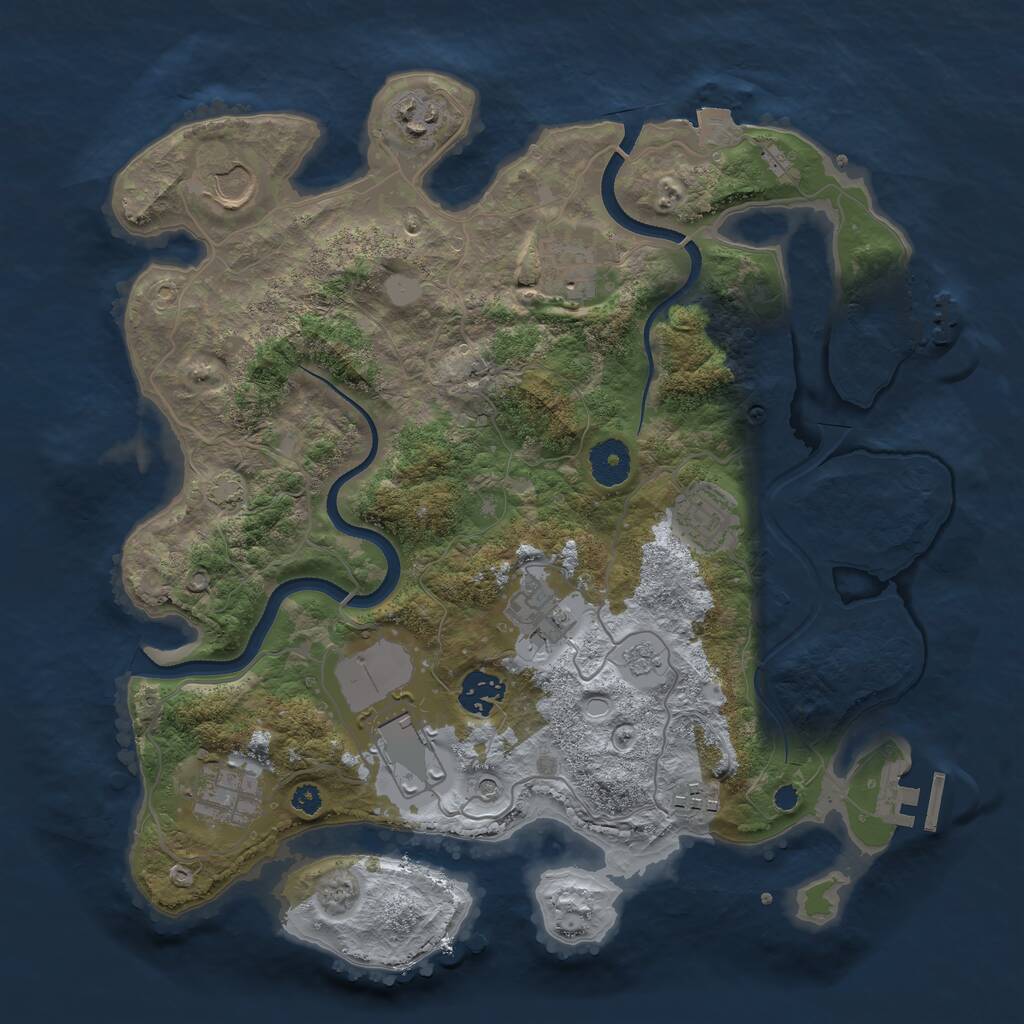 Rust Map: Procedural Map, Size: 3500, Seed: 903986, 15 Monuments
