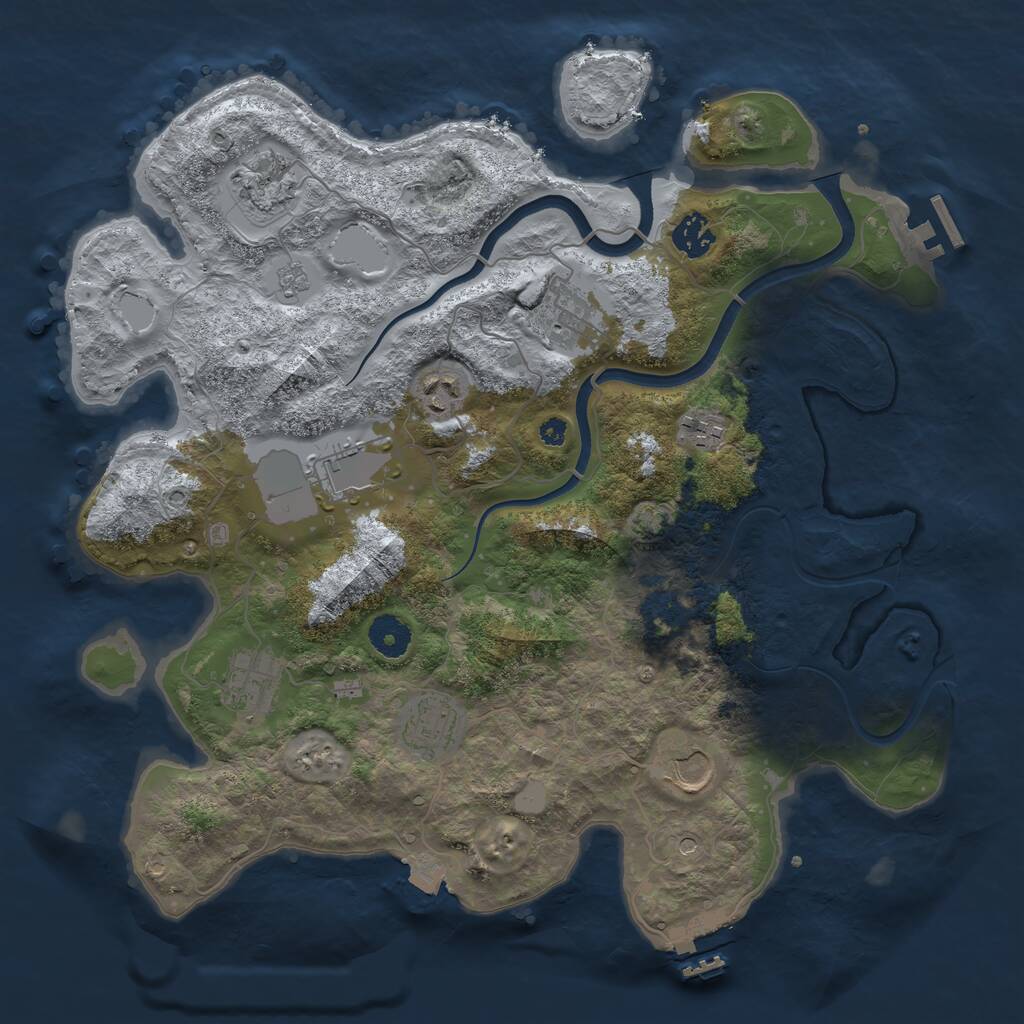 Rust Map: Procedural Map, Size: 3700, Seed: 418866184, 15 Monuments