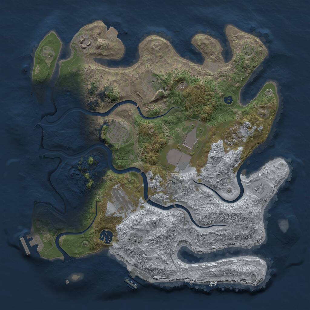 Rust Map: Procedural Map, Size: 3500, Seed: 265160044, 14 Monuments