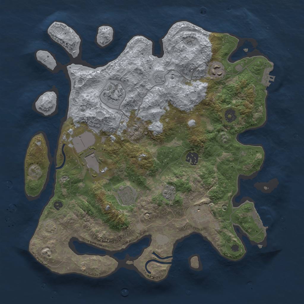 Rust Map: Procedural Map, Size: 3500, Seed: 84239535, 15 Monuments