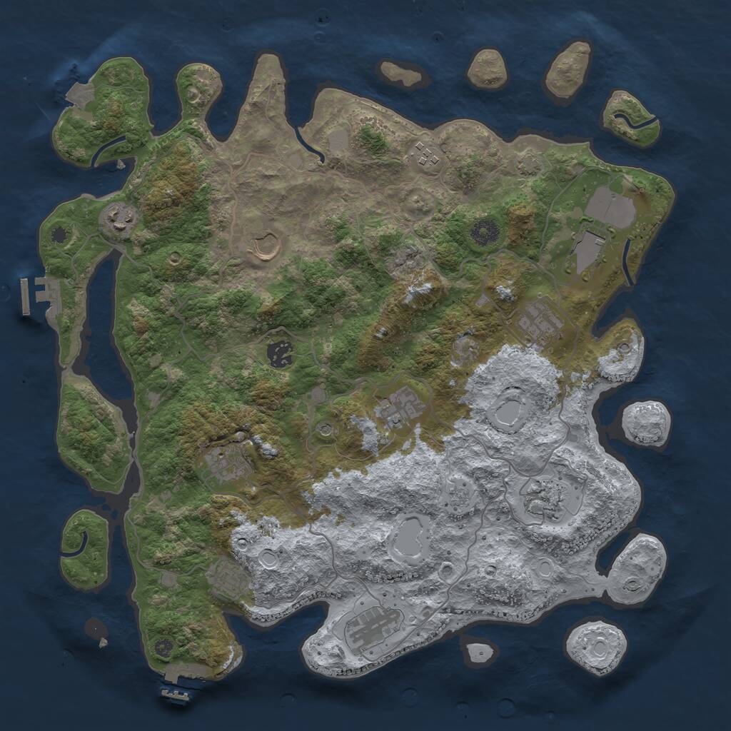 Rust Map: Procedural Map, Size: 4000, Seed: 11470240, 17 Monuments