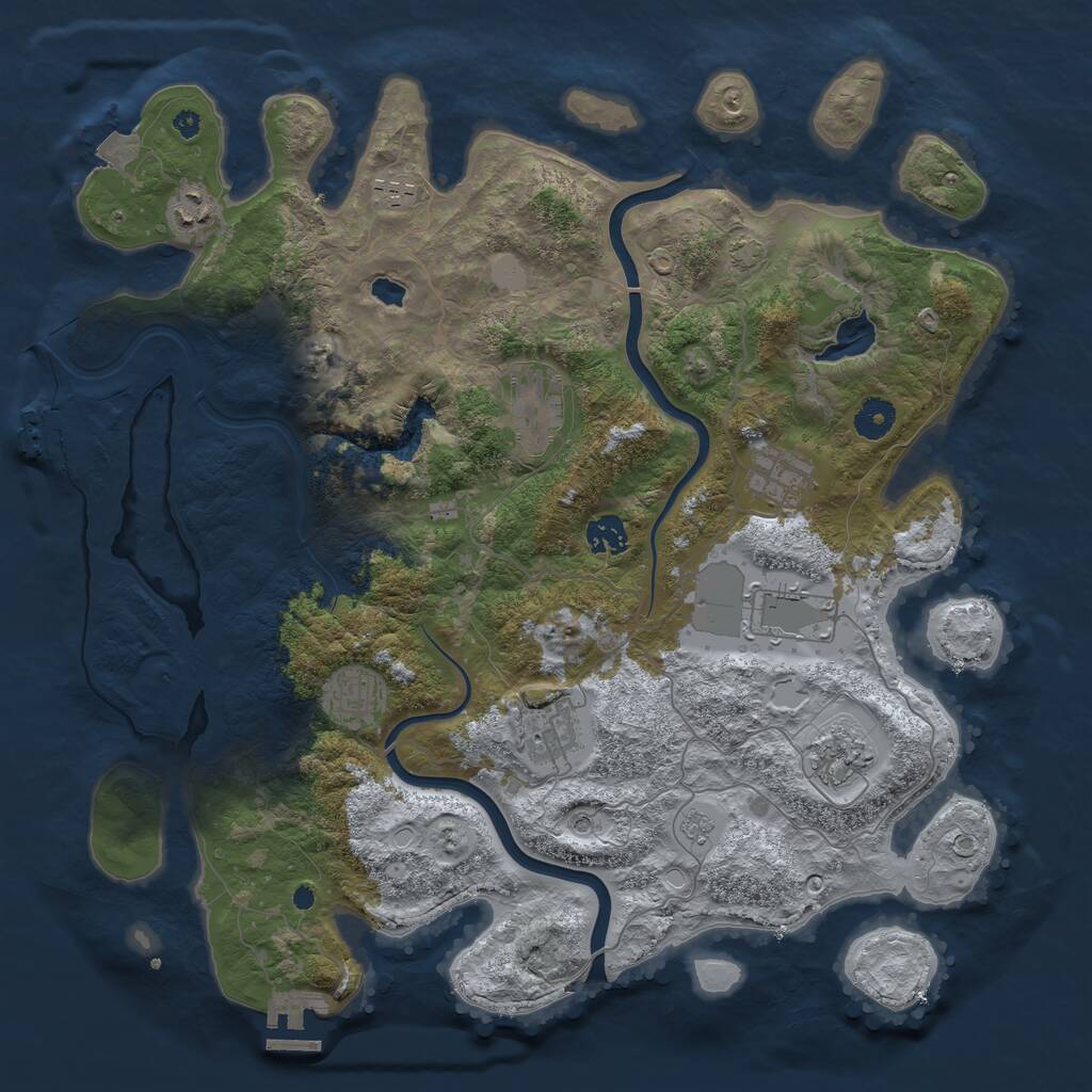 Rust Map: Procedural Map, Size: 4000, Seed: 11470240, 15 Monuments