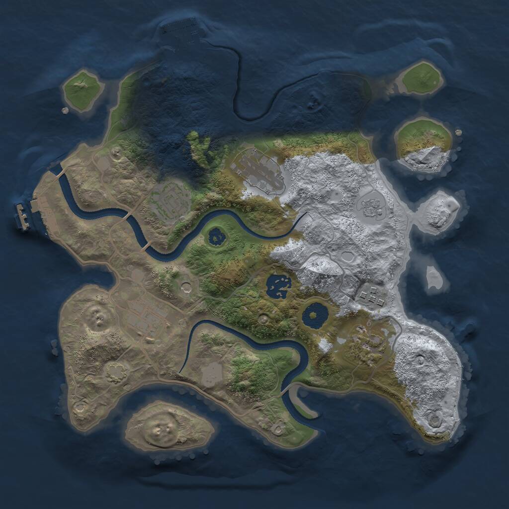 Rust Map: Procedural Map, Size: 3000, Seed: 1200787922, 12 Monuments