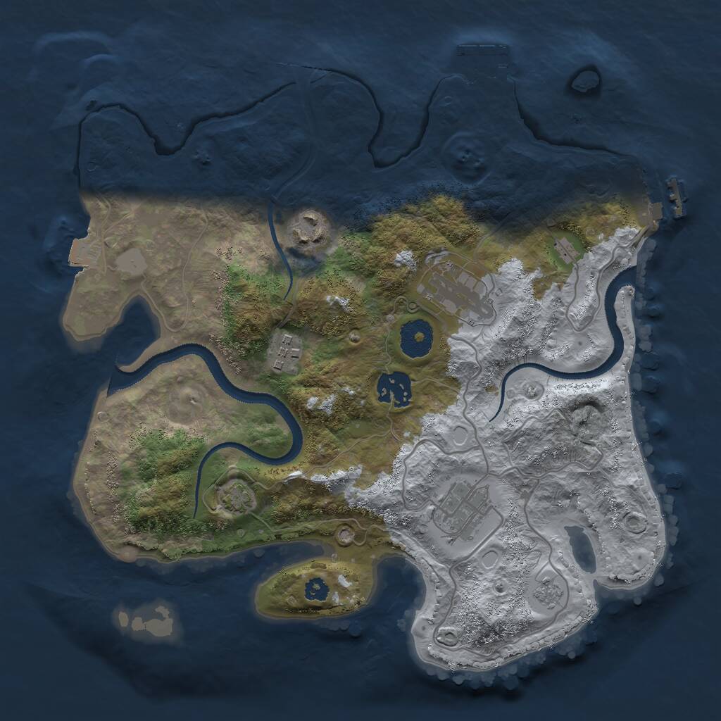Rust Map: Procedural Map, Size: 3000, Seed: 1946181134, 10 Monuments