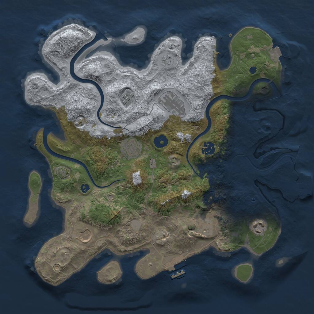 Rust Map: Procedural Map, Size: 3500, Seed: 62923294, 13 Monuments