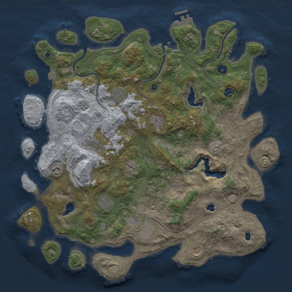 Rust Map: Procedural Map, Size: 4500, Seed: 5515665, 15 Monuments