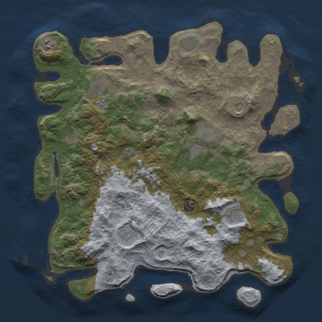Rust Map: Barren, Size: 4250, Seed: 10291764, 13 Monuments