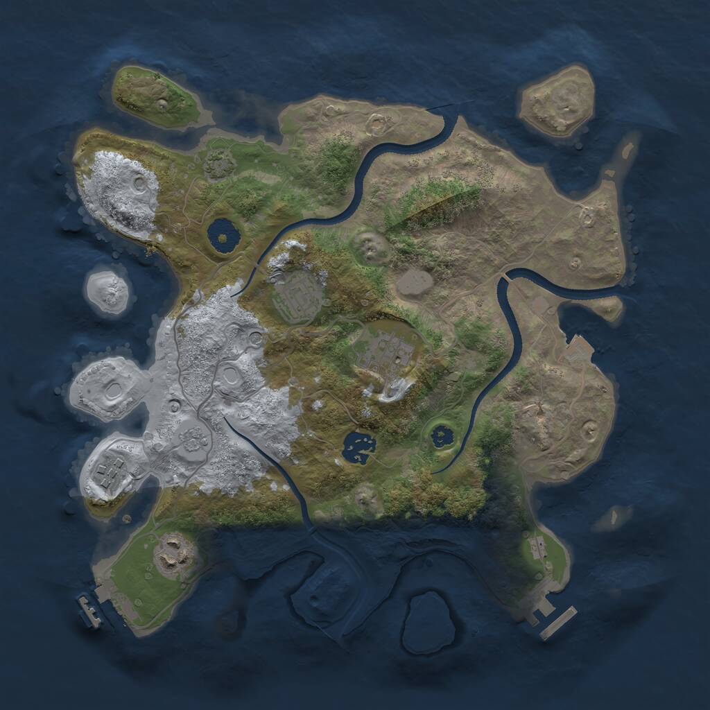 Rust Map: Procedural Map, Size: 3250, Seed: 4833058, 11 Monuments