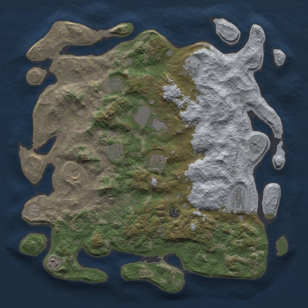 Rust Map: Barren, Size: 4400, Seed: 31528614, 14 Monuments