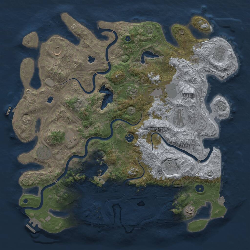 Rust Map: Procedural Map, Size: 4500, Seed: 32026090, 17 Monuments