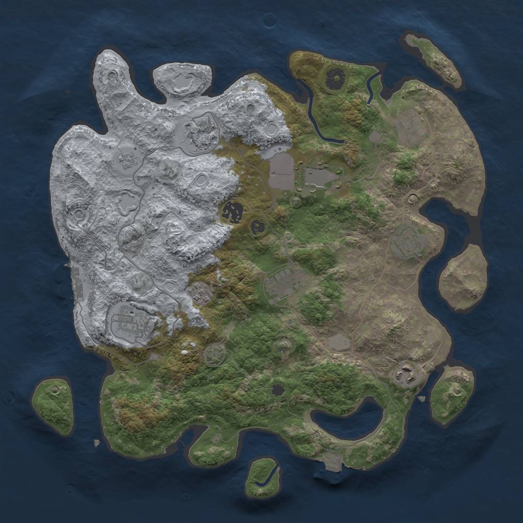 Rust Map: Procedural Map, Size: 3700, Seed: 79417300, 16 Monuments