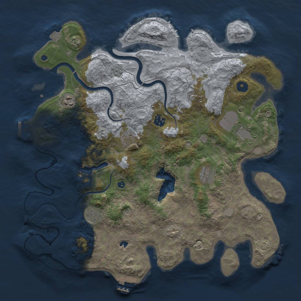 Rust Map: Procedural Map, Size: 4000, Seed: 33296, 14 Monuments