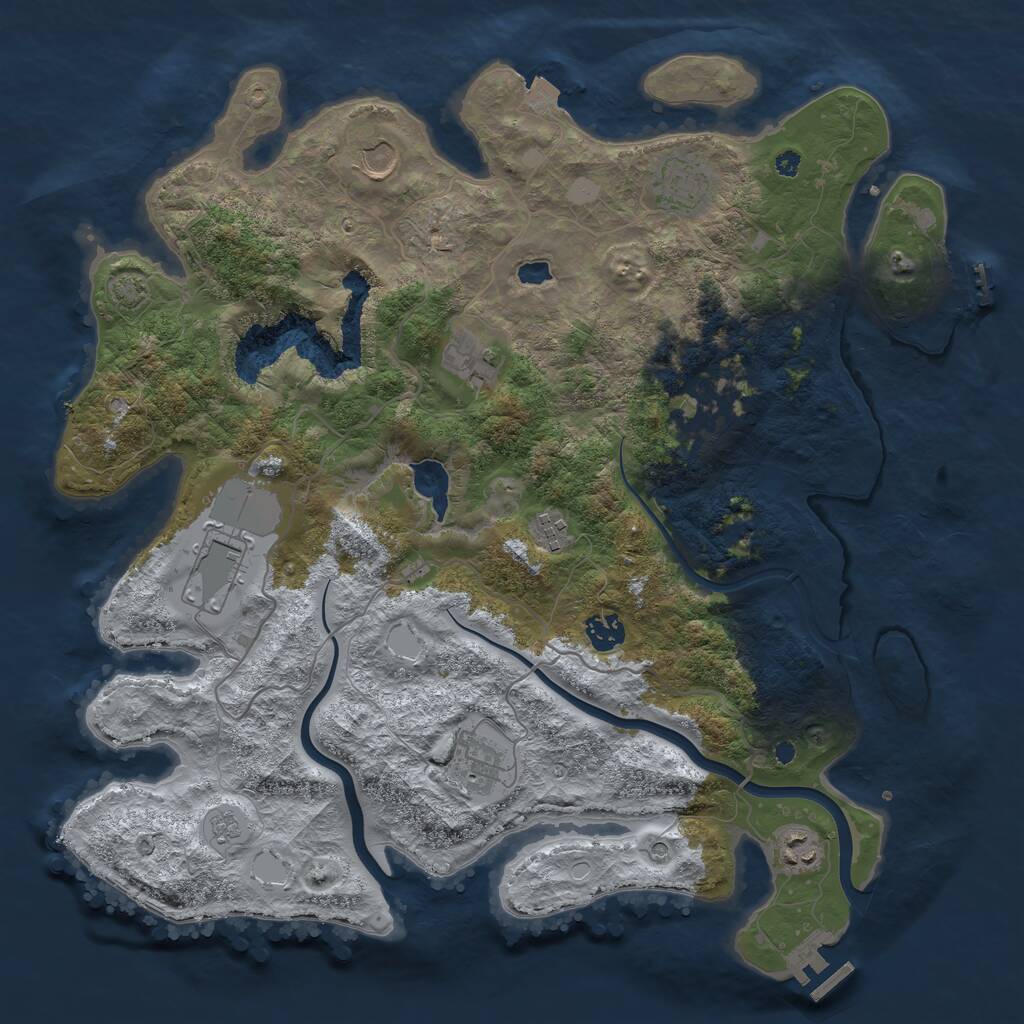 Rust Map: Procedural Map, Size: 4000, Seed: 13869241, 15 Monuments