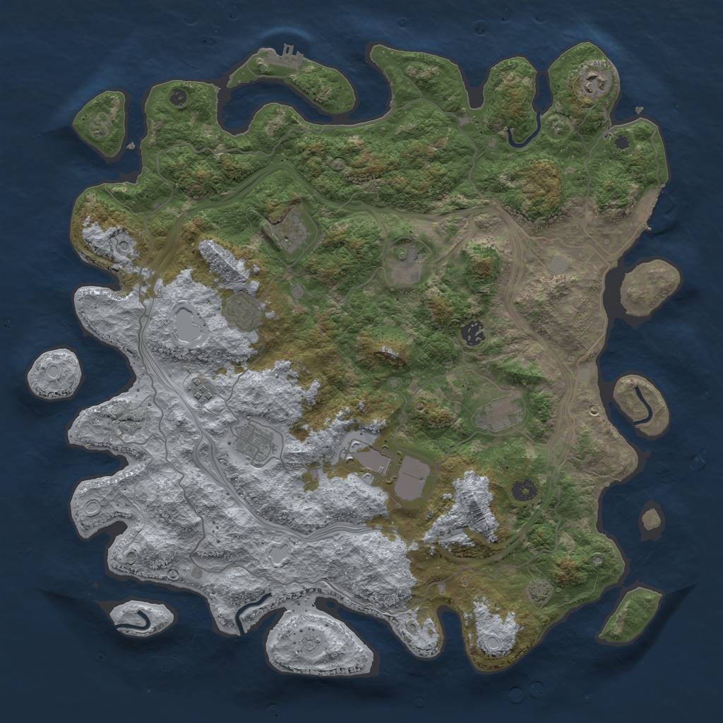 Rust Map: Procedural Map, Size: 4500, Seed: 113369666, 17 Monuments