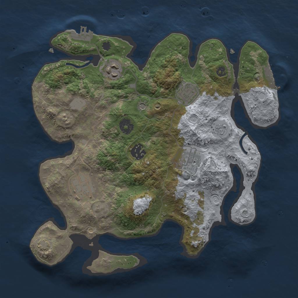 Rust Map: Procedural Map, Size: 3000, Seed: 1062097458, 13 Monuments