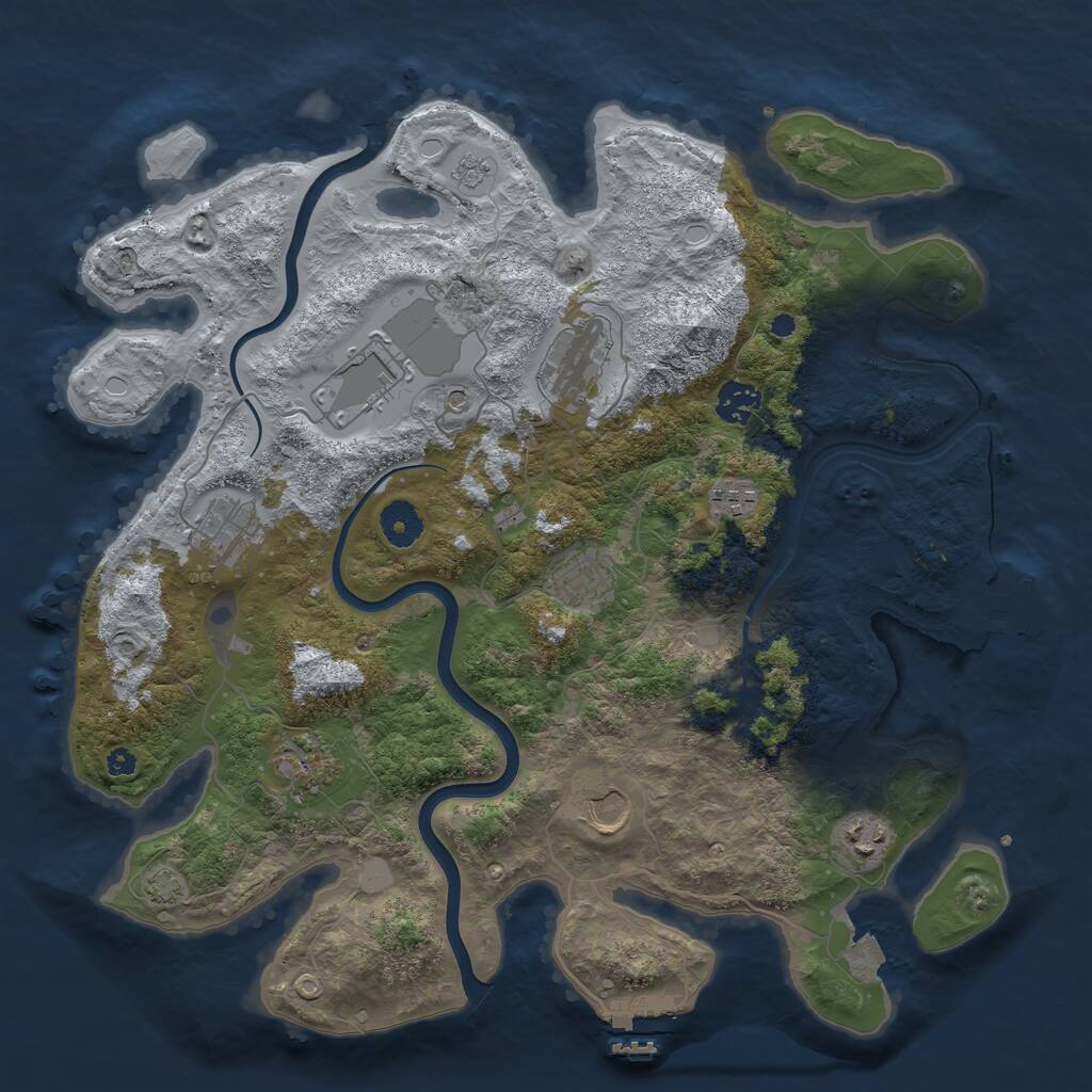 Rust Map: Procedural Map, Size: 3750, Seed: 83824575, 15 Monuments