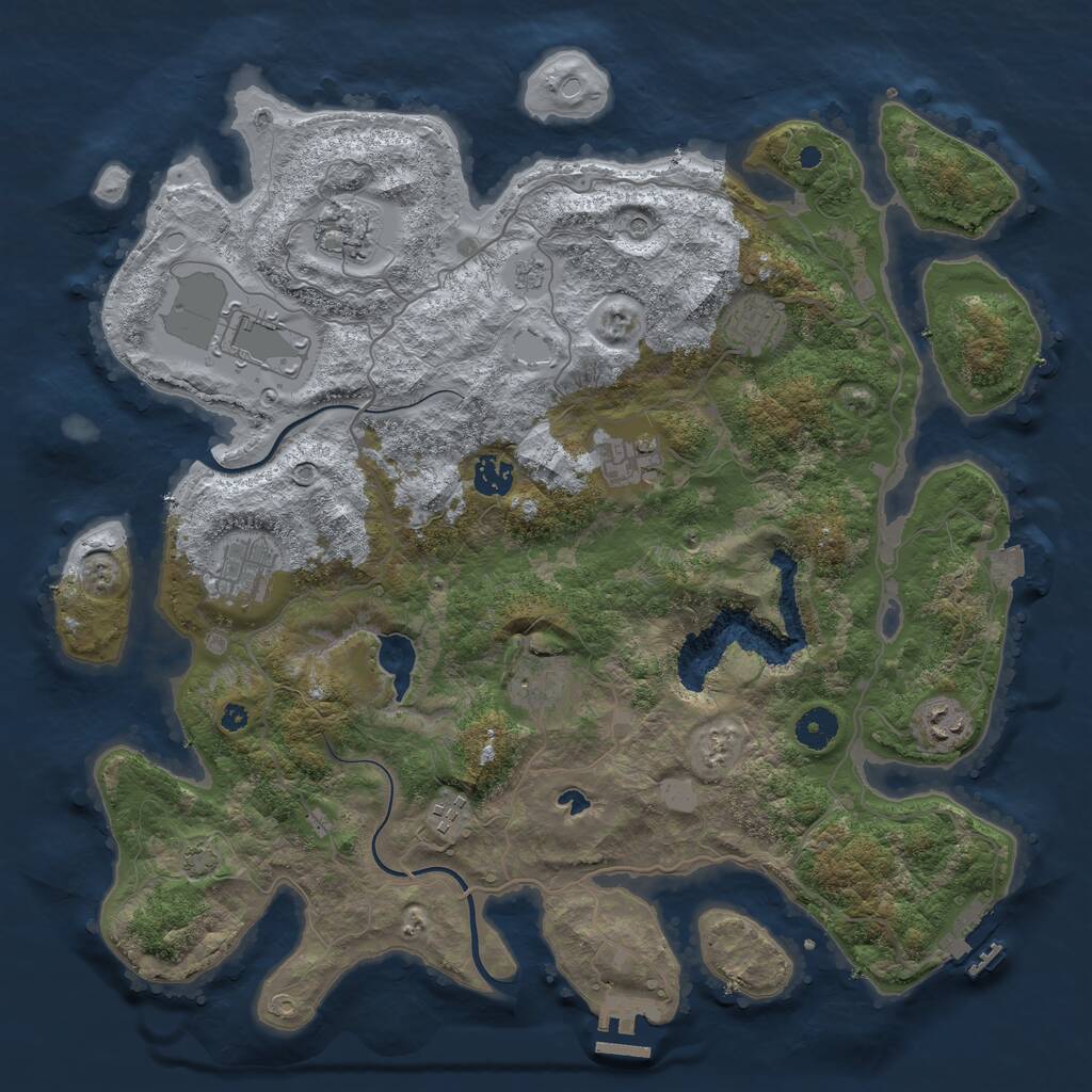 Rust Map: Procedural Map, Size: 4000, Seed: 17845022, 15 Monuments
