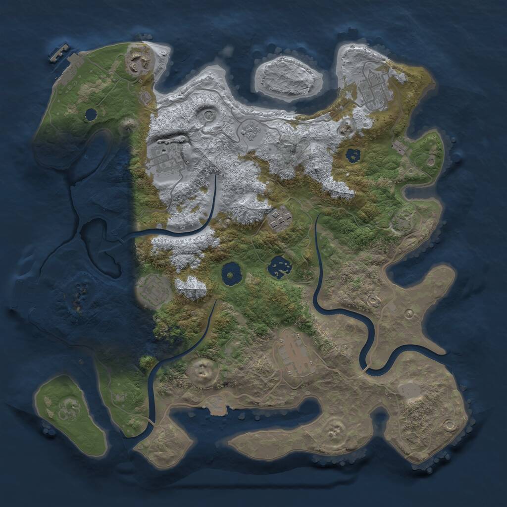 Rust Map: Procedural Map, Size: 3450, Seed: 19939913, 13 Monuments