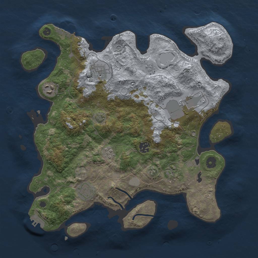 Rust Map: Procedural Map, Size: 3500, Seed: 906538452, 15 Monuments