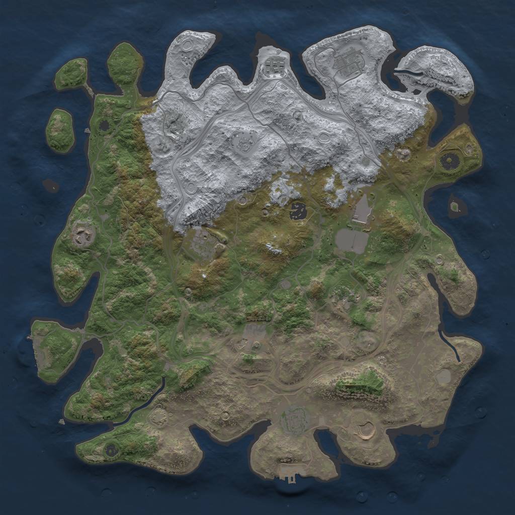Rust Map: Procedural Map, Size: 4250, Seed: 1873698920, 18 Monuments