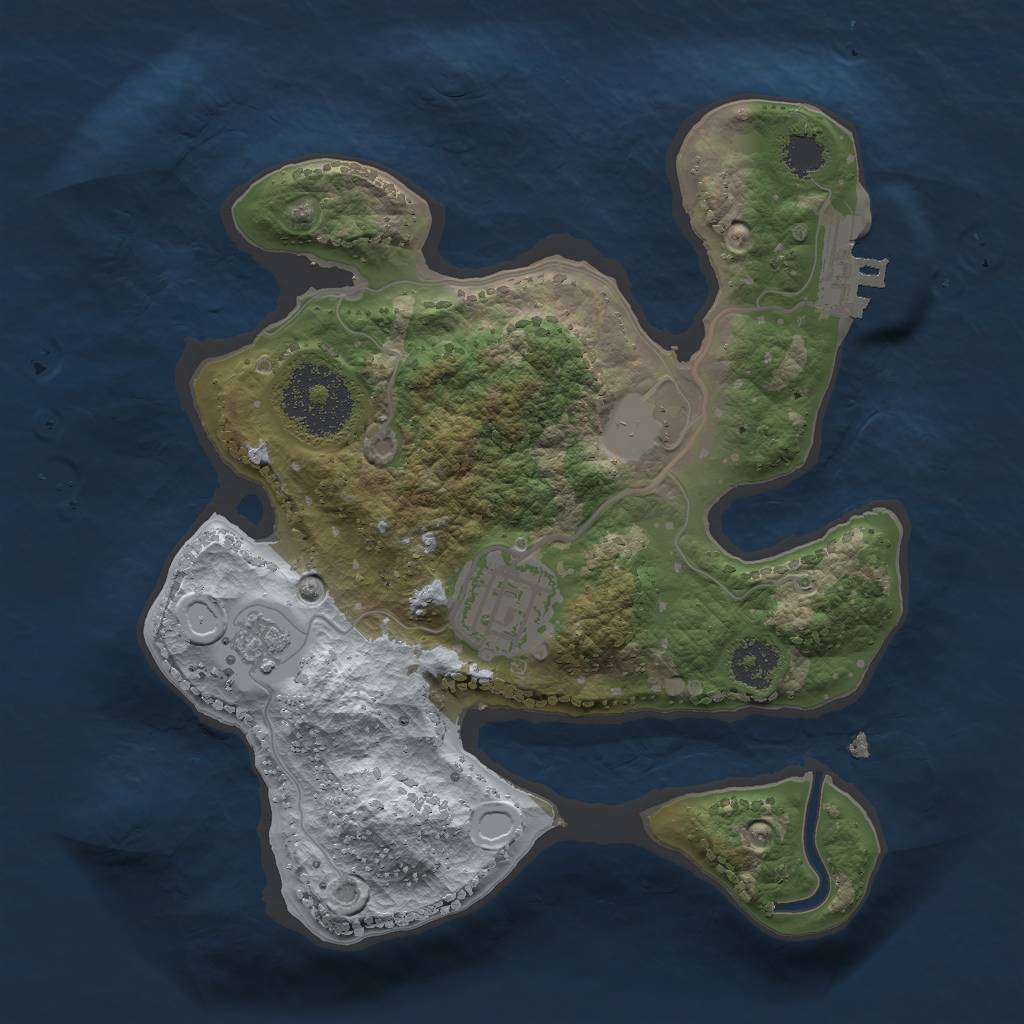 Rust Map: Procedural Map, Size: 2200, Seed: 19671030, 6 Monuments