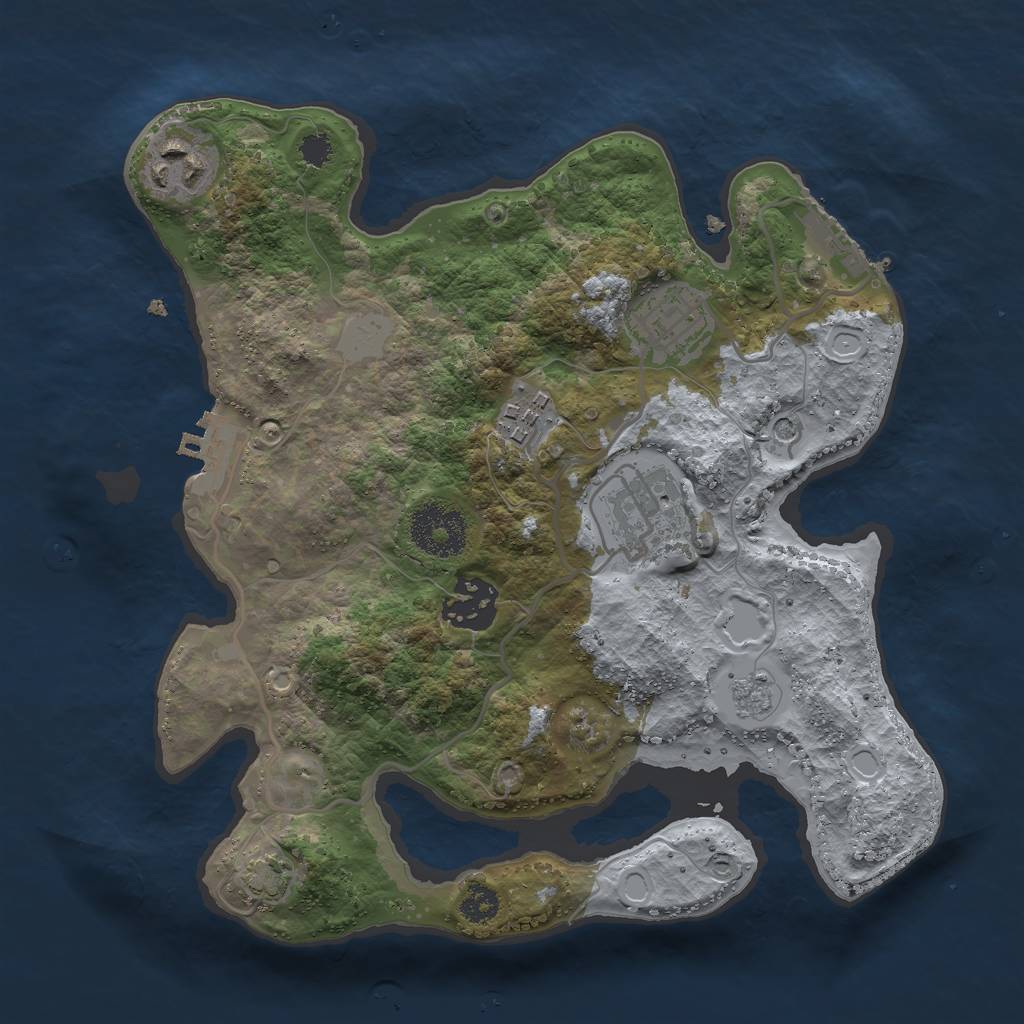 Rust Map: Procedural Map, Size: 2750, Seed: 910162708, 13 Monuments