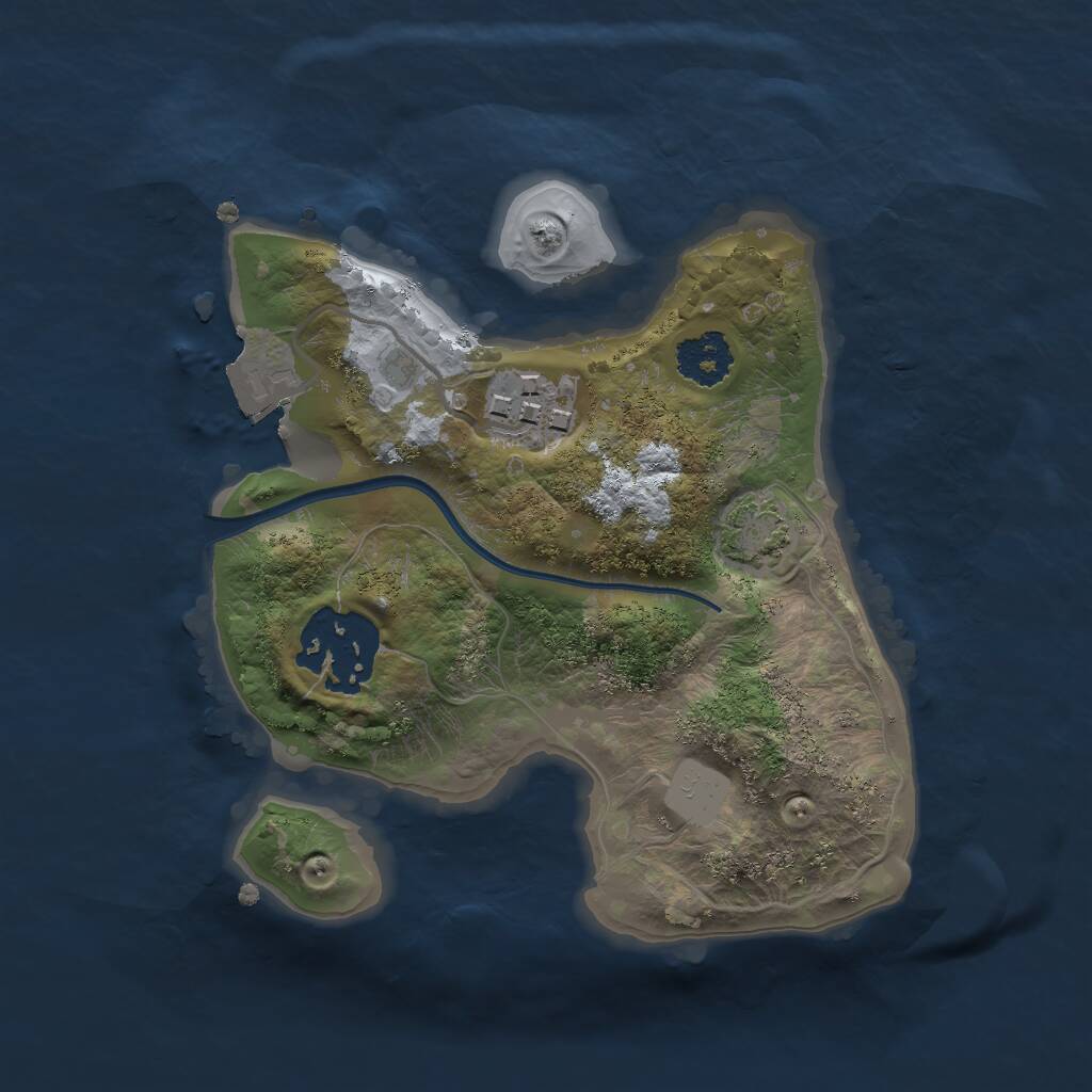 Rust Map: Procedural Map, Size: 2000, Seed: 775434908, 4 Monuments