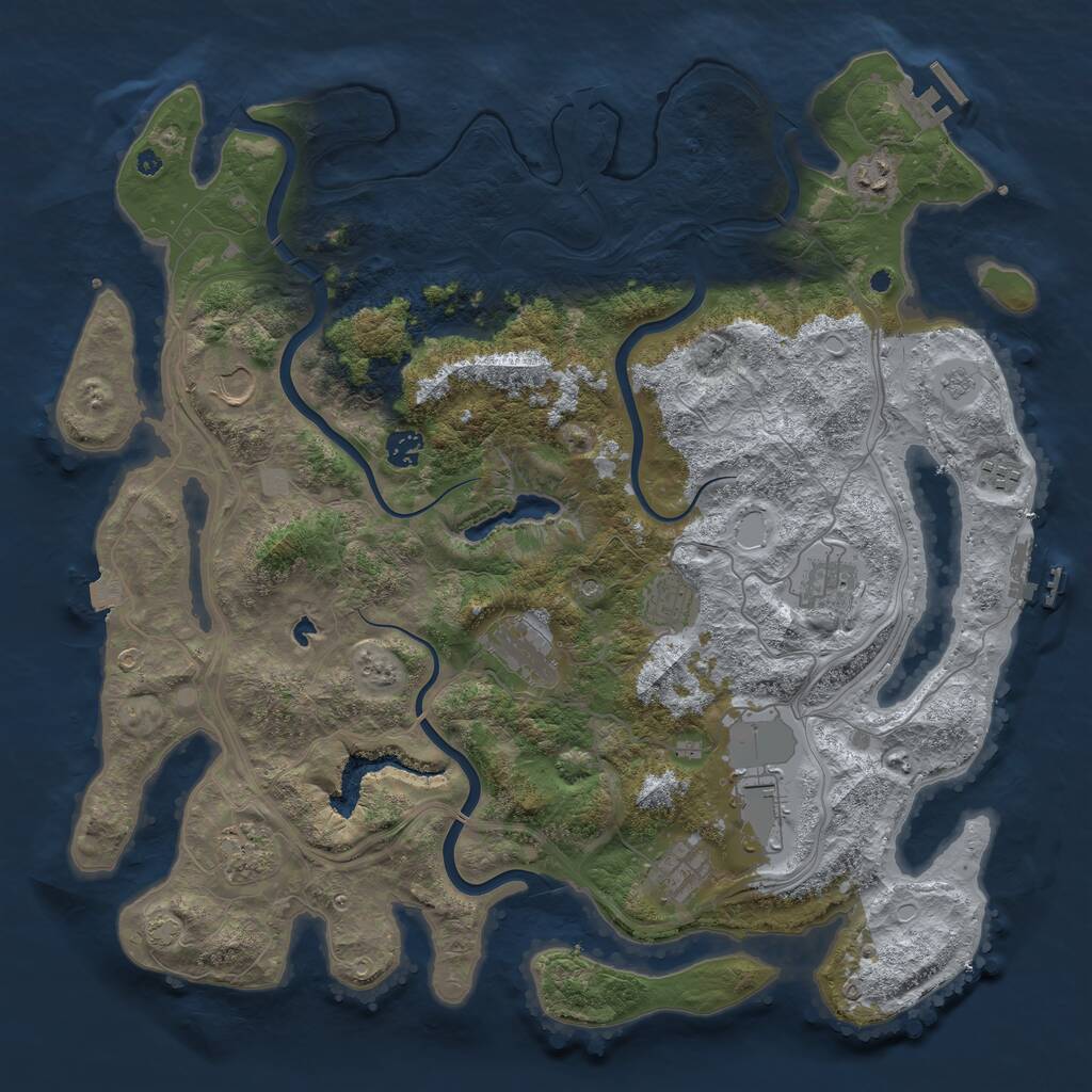 Rust Map: Procedural Map, Size: 4300, Seed: 20586898, 16 Monuments