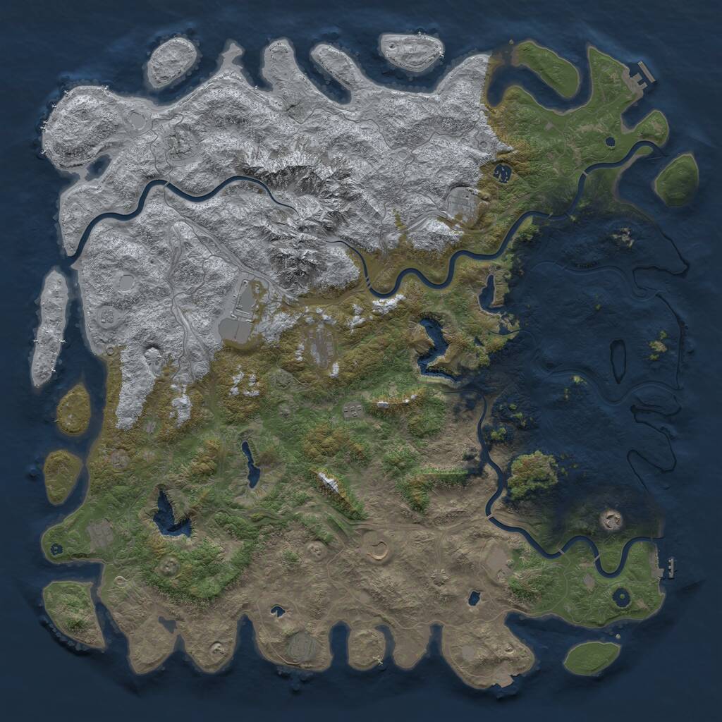Rust Map: Procedural Map, Size: 6000, Seed: 1306, 17 Monuments